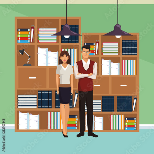 business coworkers executives cartoon