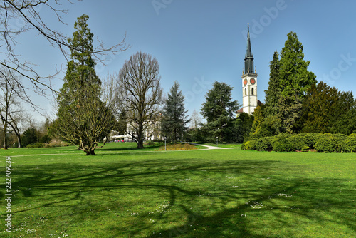 Εκτύπωση καμβά Villette-park in the town of Cham, canton of Zug, Switzerland.