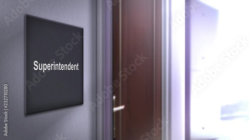Modern interior building signage series - Superintendent