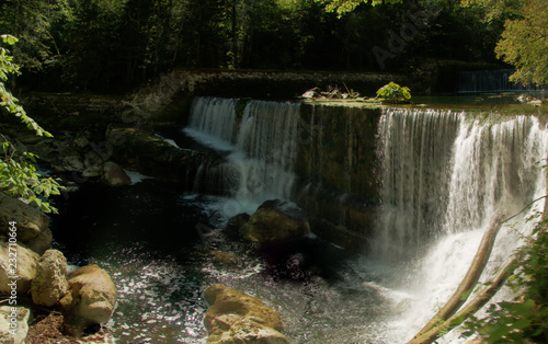 Wier on the Areuses river, Gorges de l'Areuses, Romandie photo