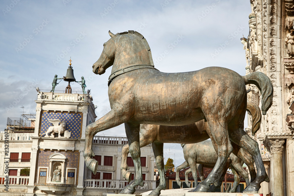 historic horses on cathedral san marco venice