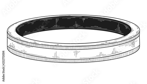 Hand drawn a jewelry ring. Vector illustration of a sketch style.
