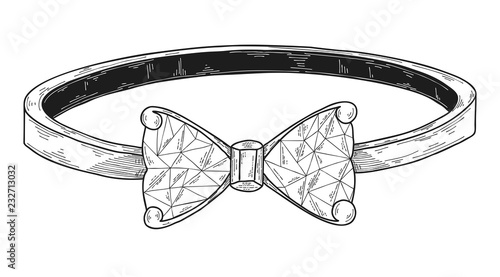 Hand drawn a jewelry ring. Vector illustration of a sketch style.