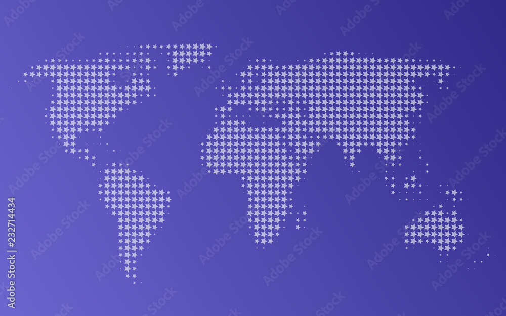 Dotted map of World, vector illustration