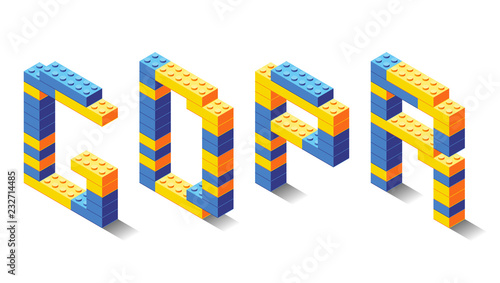European GDPR, text plastic building blocks