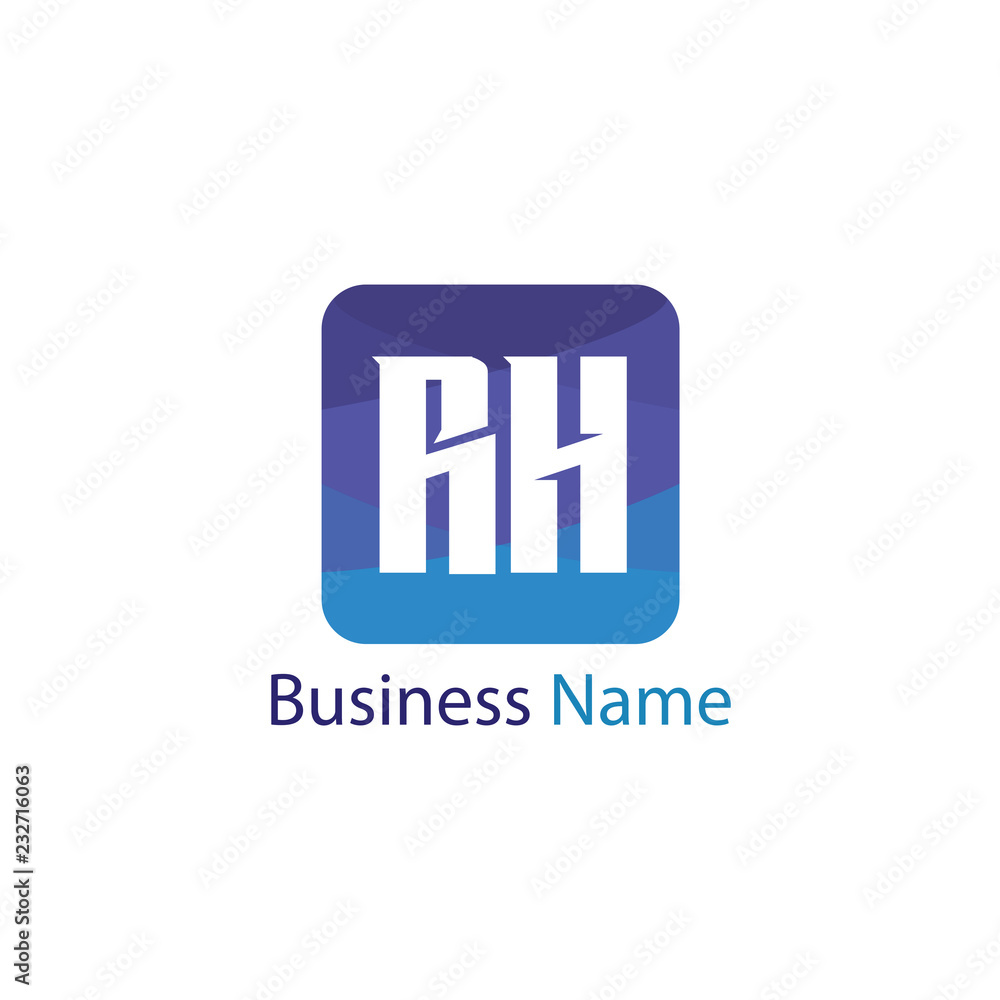 Initial Letter RH Logo Template Design