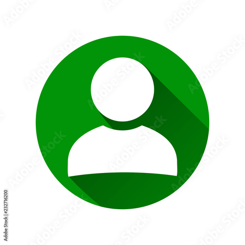 User avatar icon, button, profile symbol, flat person icon – stock vector