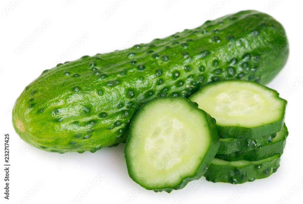 Fresh cucumber on white background Fresh cucumber on white background