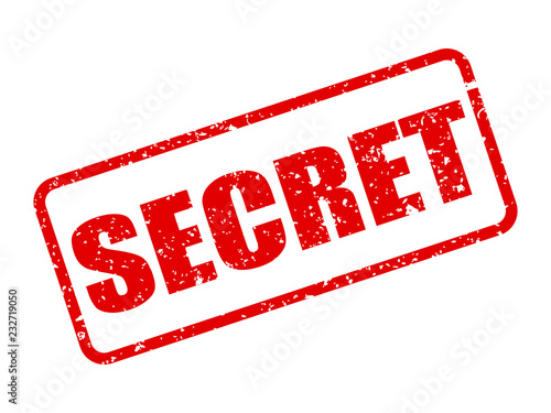 Secret grunge in red ink stamp – stock vector