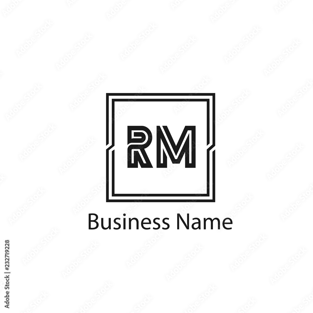 Initial Letter RM Logo Template Design