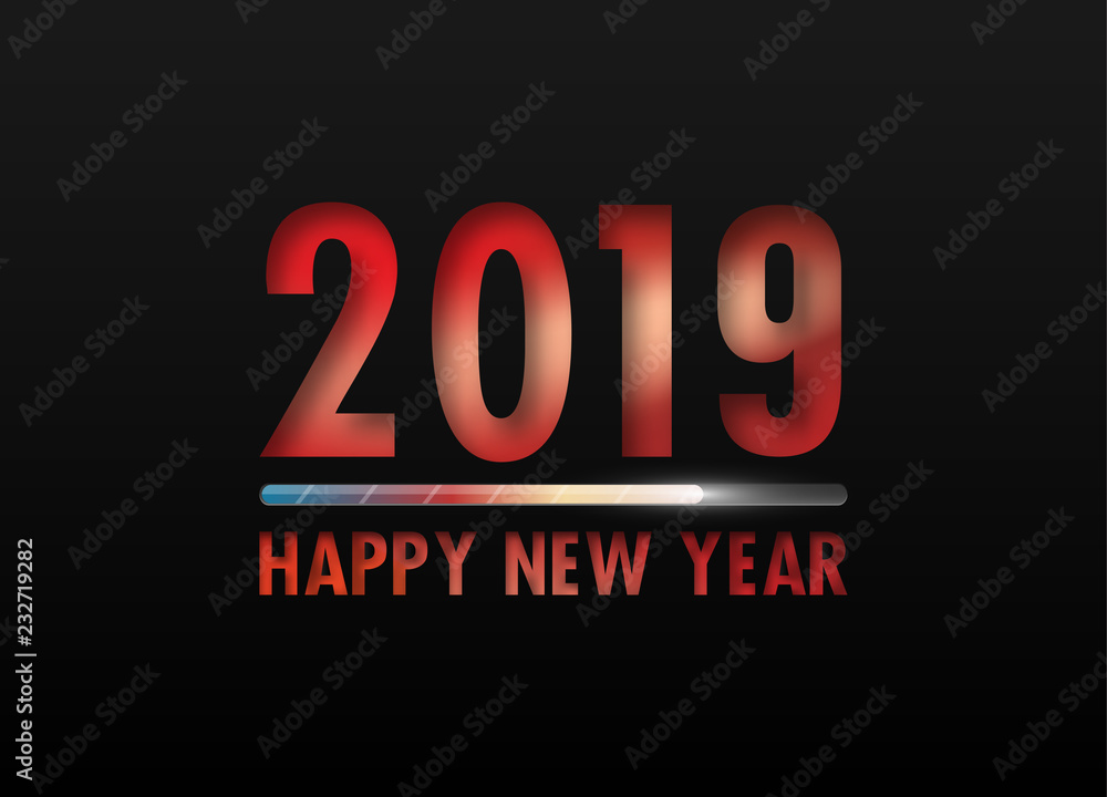 Happy new 2019 year. Greetings card. Colorful design. Vector illustration. Happy new 2019 year. Greetings card. Colorful design. Vector illustration.