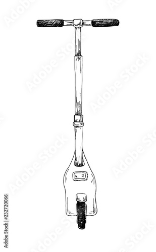 Kick scooter isolated on white background. Vector illustration.