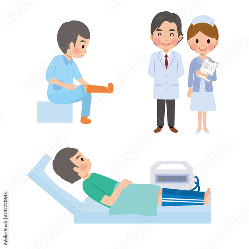 リハビリ　病院　イラスト　セット