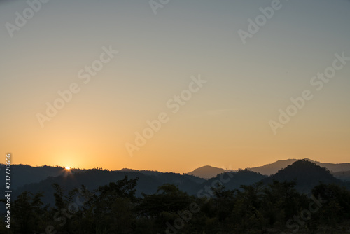 sunset over the mountains