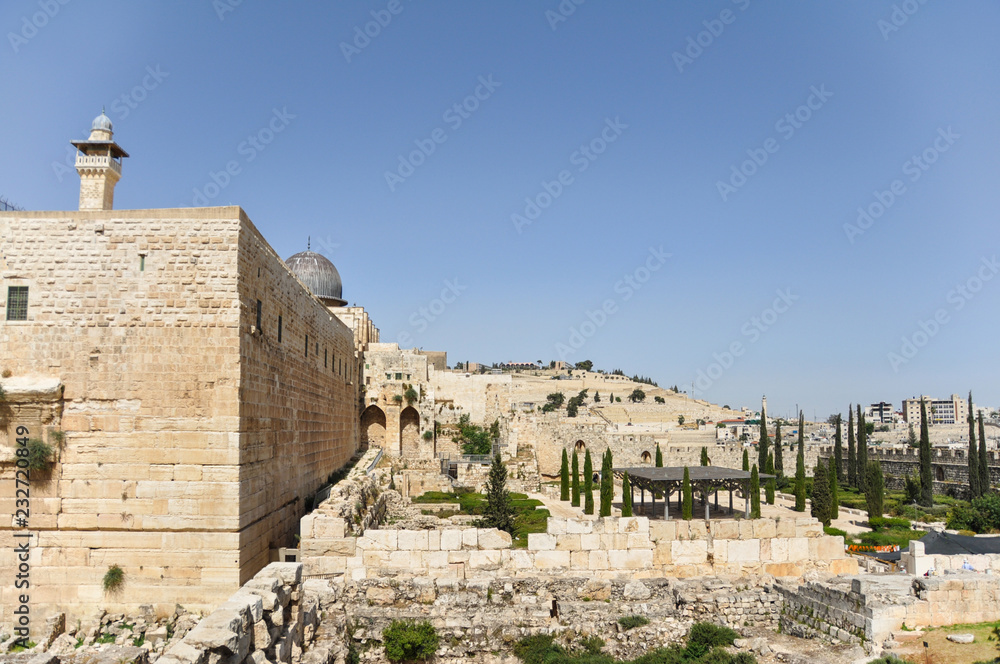 Southern Wall of Temple Mount, southwestern corner in Jerusalem