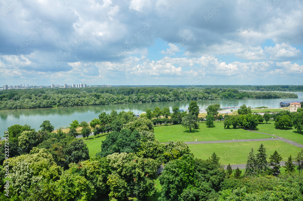 Beautiful view of Danube river in Belgrade