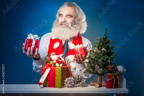 Grandfather with gifts for ...
