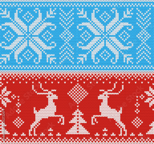 Knitting pattern vector knit wool texture background traditional knitted winter sweater christmas ornament illustration seamless set of handknitting design of xmas knitwear backdrop