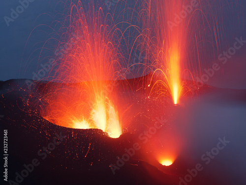 Stromboli volcanic eruption