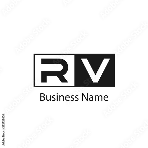 Initial Letter RV Logo Template Design