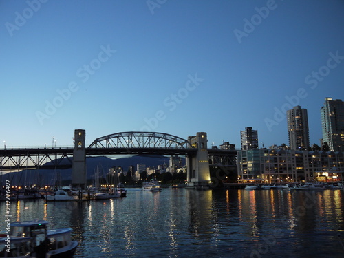 Burard Street Bridge in Vancouver downtown, Canada photo