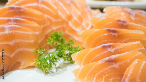 Salmon Sashimi close up