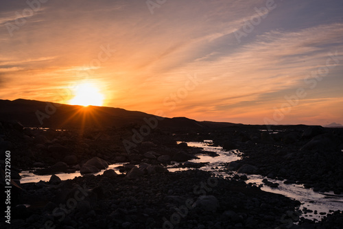 Sunset over the river