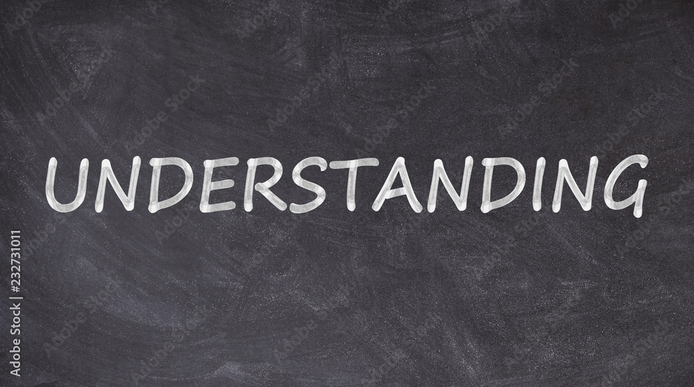 Obraz premium understanding written on blackboard