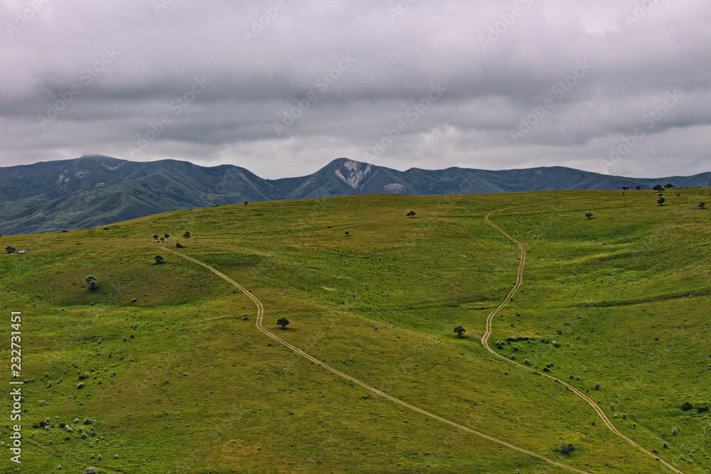 Fototapeta premium Mountain landscape from the northern region of Azerbaijan, Siazan.