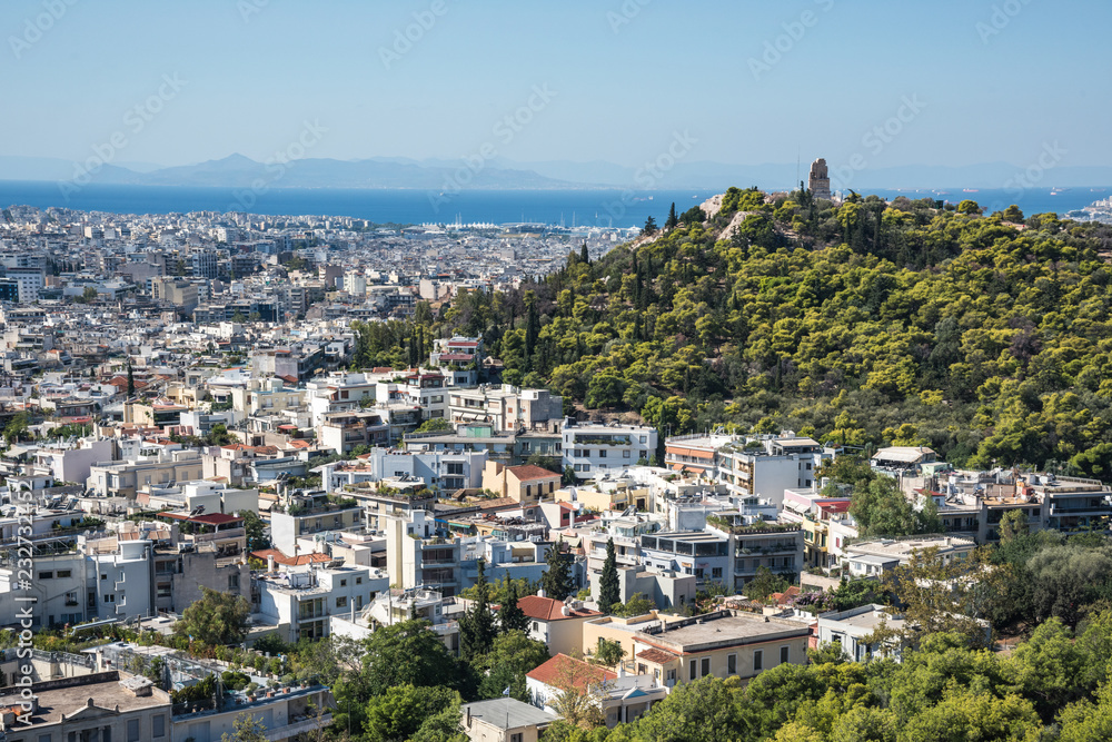 Athens View and Philopappos Hill from the Acropolis