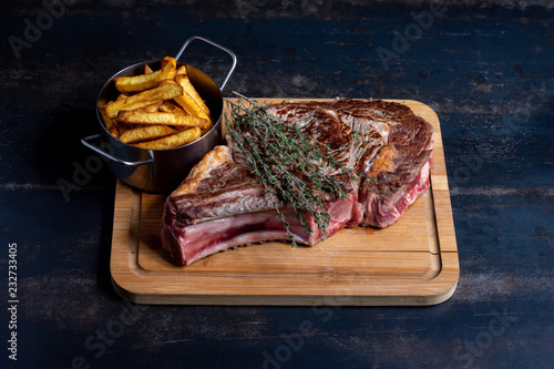 Beef rib and fries