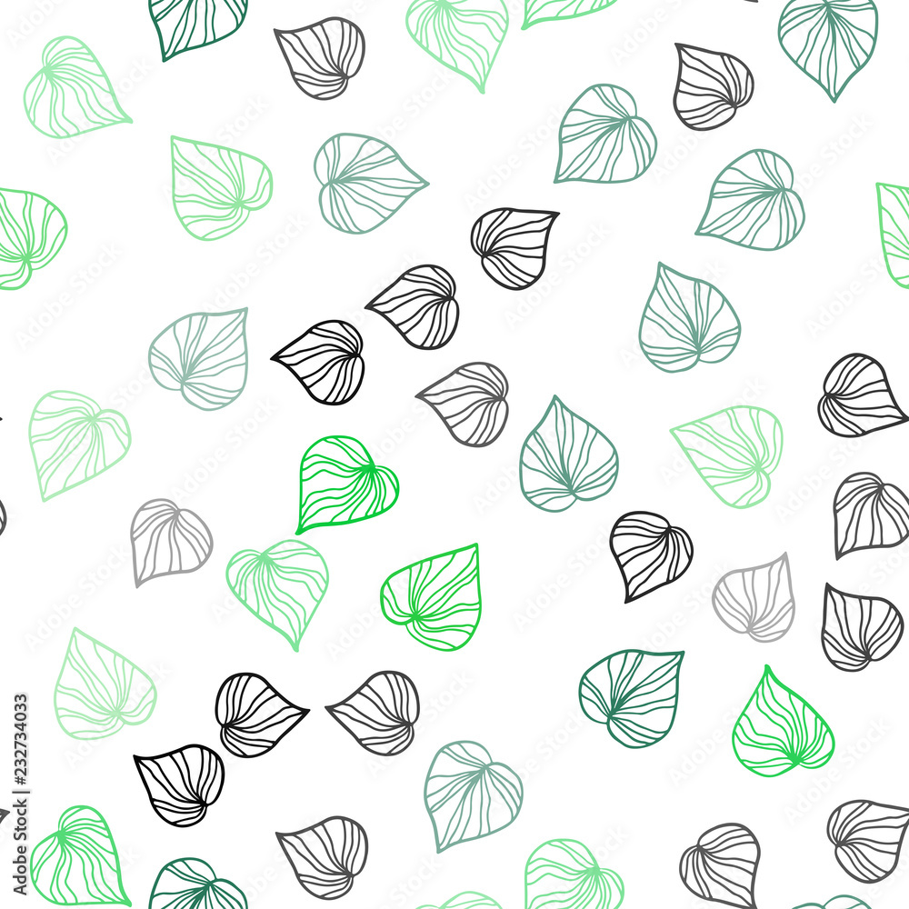 Light Green vector seamless elegant background with leaves. Light Green vector seamless elegant background with leaves.
