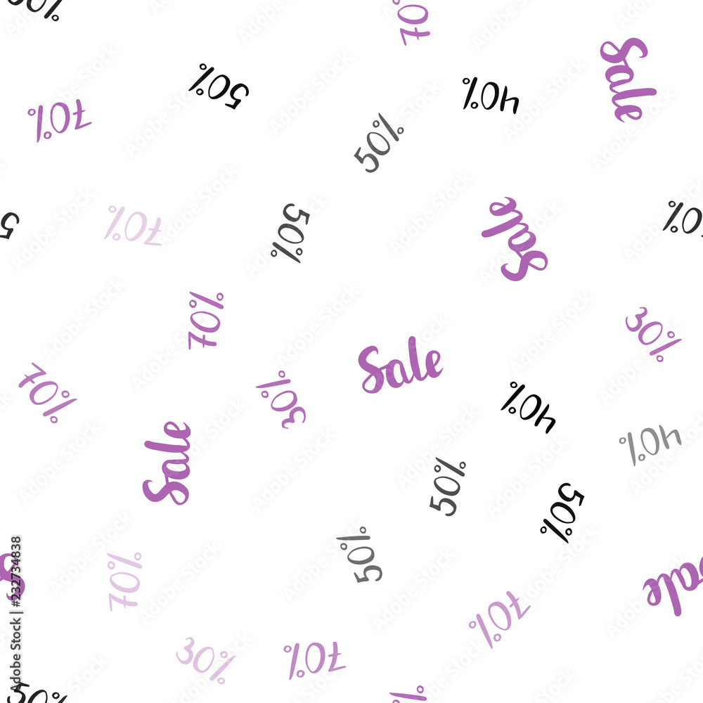 Light Pink, Blue vector seamless template with 30%, 40%, 50%, 70% selling. Light Pink, Blue vector seamless template with 30%, 40%, 50%, 70% selling.