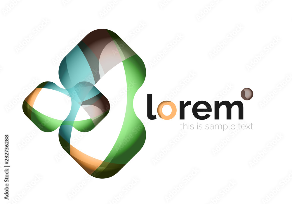 Geometric abstract business icon template, smooth shape Geometric abstract business icon template, smooth shape