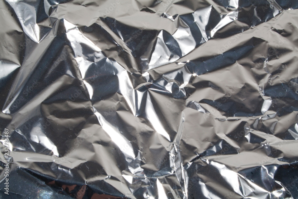 crumpled food foil as background