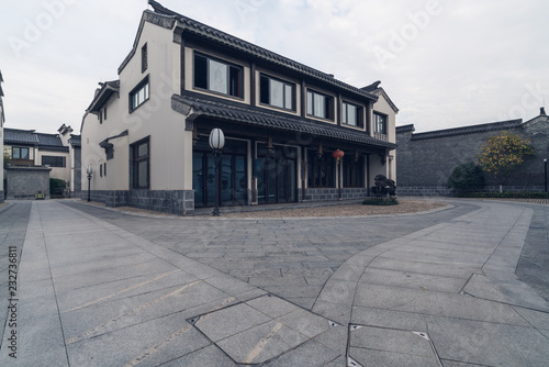 Empty road near vintage building in Nanjing