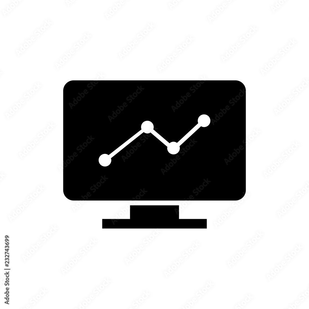 Graph line screen vector icon Graph line screen vector icon