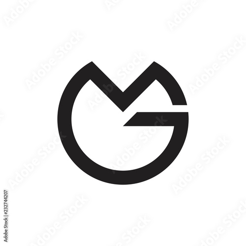 letters mg circle geometric logo vector