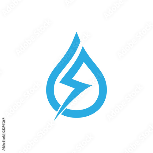 energy charge water drop logo vector