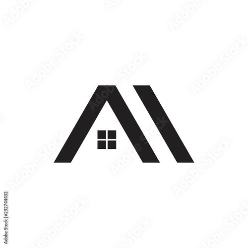 letters ai geometric home logo vector