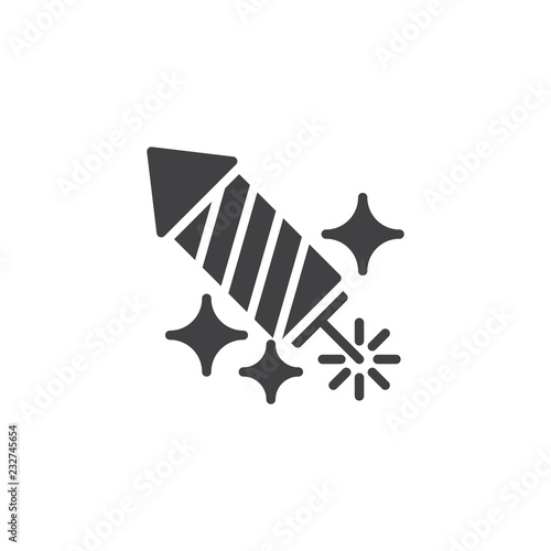 Firework Rocket vector icon. filled flat sign for mobile concept and web design. Sparkling fireworks simple solid icon. Symbol, logo illustration. Pixel perfect vector graphics