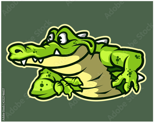 Funny Gator Cartoon Logo Mascot