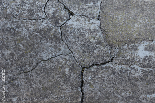 Old cement with cracks .