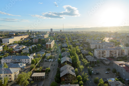 aerial view of sity from tower