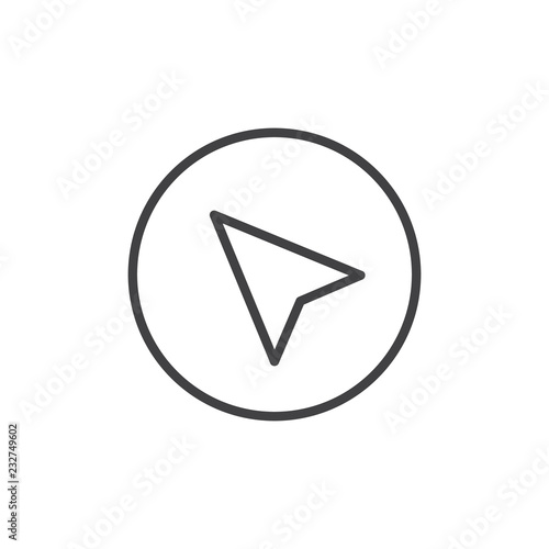 Free Download Cursor in a circle outline icon. linear style sign for mobile concept and web design. Computer mouse cursor simple line vector icon. Mouse pointer click symbol, logo illustration. Pixel perfect vector - GFXLoad