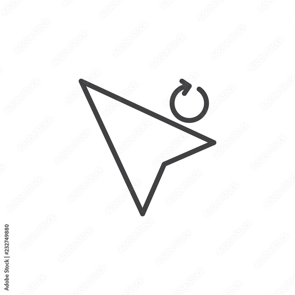 Cursor refresh arrow outline icon. linear style sign for mobile concept