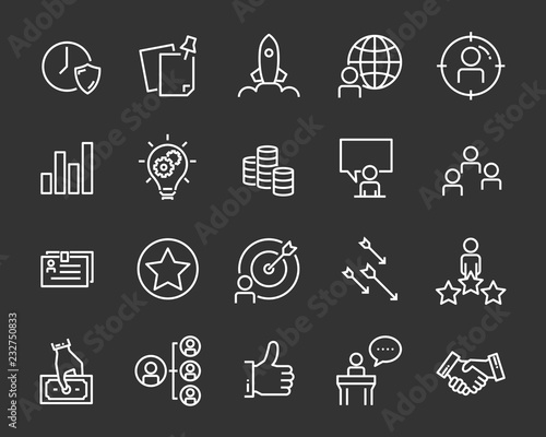 set of job seach icons ,such as work, career, traning, business, skill, meeting