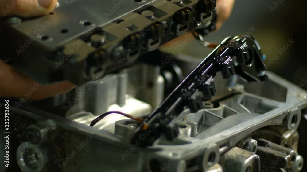 Garage mechanic repair car gear box Garage mechanic repair car gear box