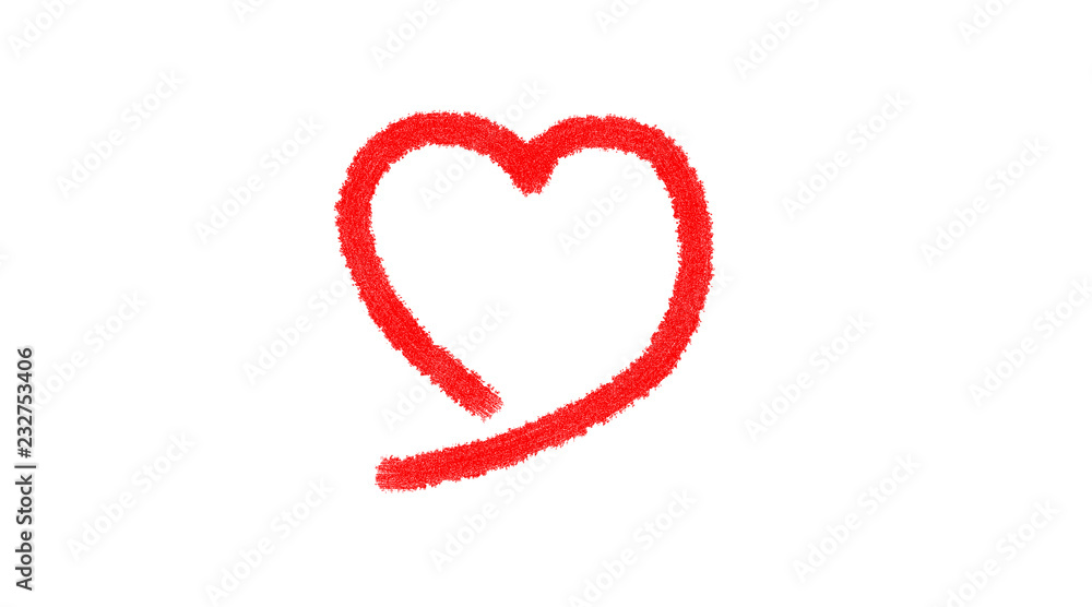 red heart made of paper isolated on white background