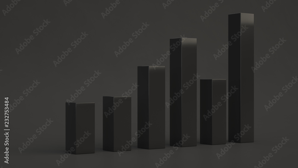 Black bar diagram on black background Black bar diagram on black background